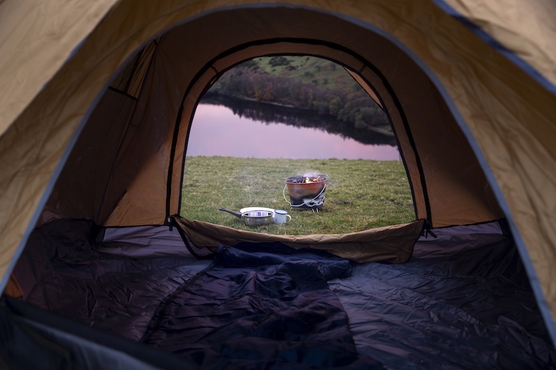 Camping: foto inifrån tält